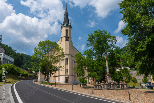 Mining town of Jachymov in the Ore Mountain Mining Region, UNESCO World Heritage Site, Karlovy Vary, Czech Republic photo