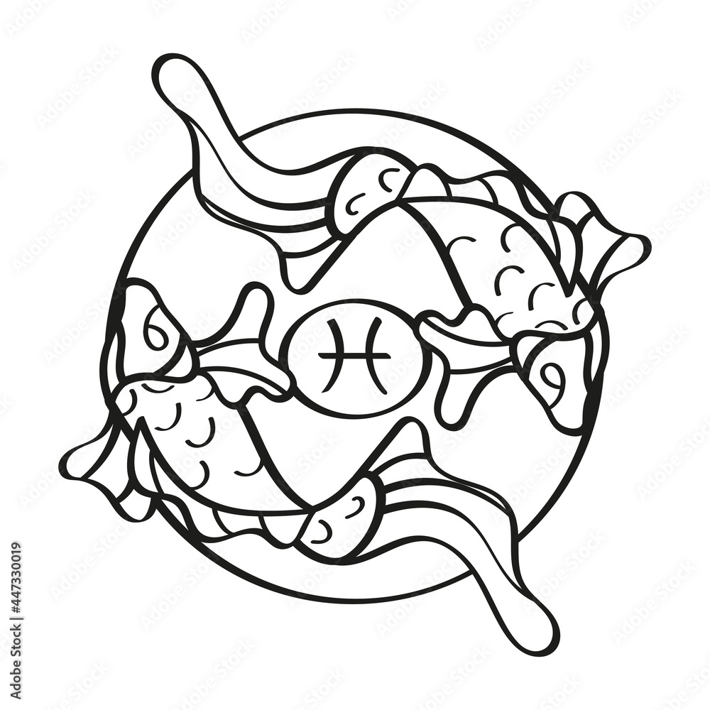 Isolated pisces icon outline zodiac sign Vector Isolated pisces icon outline zodiac sign Vector