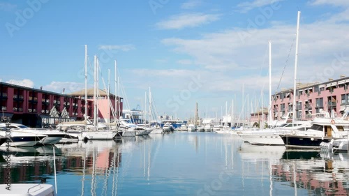 Genoa, Italy, view of the harbour of the municipality of Genoa photo