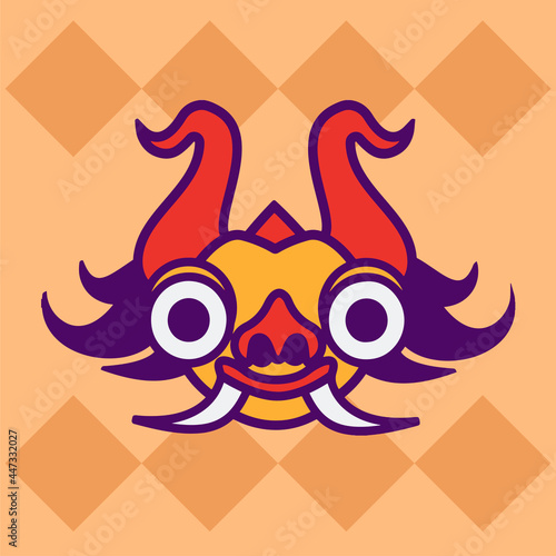 logotipo de mascara de la diablada de peru