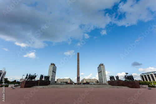 Leningrad Hero City Obelisk (Monument Geroicheskim Zashchitnikam Leningrada) in St Petersburg, Russia, Europe photo