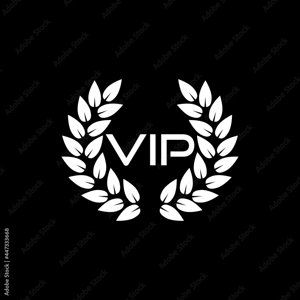 Fototapeta premium VIP label with a laurel wreath isolated on dark background