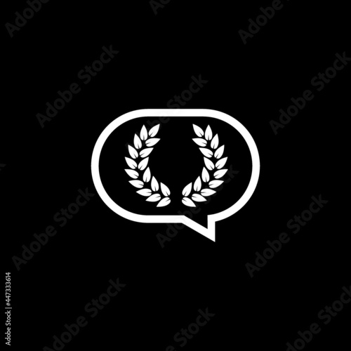 Laurel wreath icon isolated on dark background