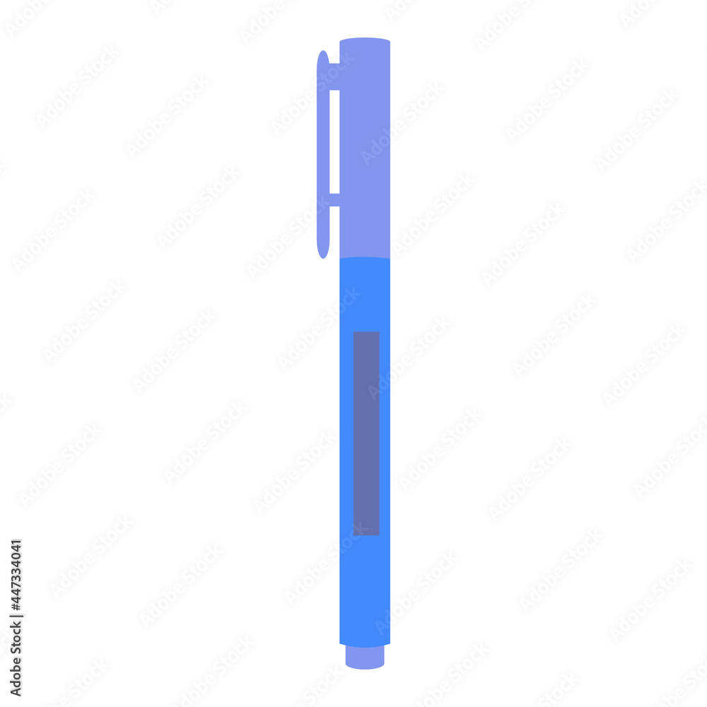 Blue Permanent marker Flat vector illustration on white background Blue Permanent marker Flat vector illustration on white background