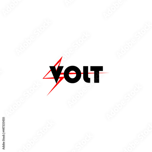 VOLT letter with lightning storm logo design vector