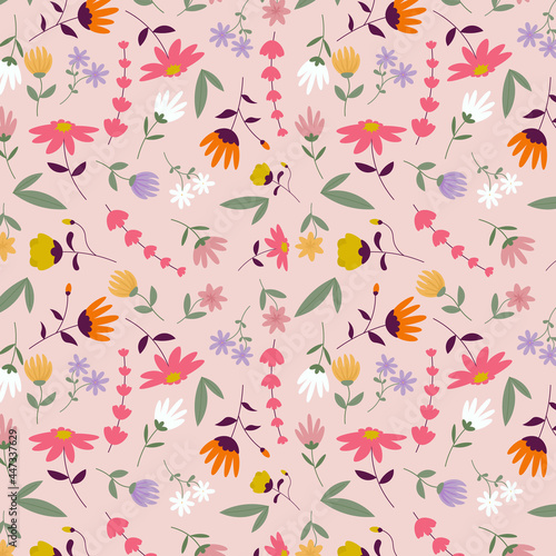 Abstract organic floral pattern background. Vector. © Threecorint