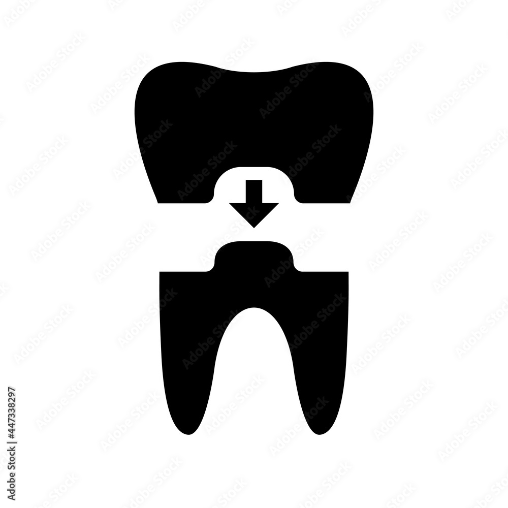 Dental crown icon, dental and stomatolgy, tooth crown sign. Dentist
