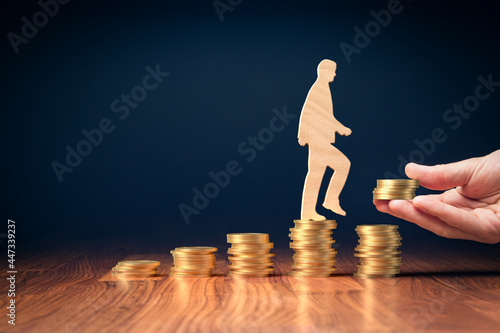 Return on investment and growing savings income concept photo