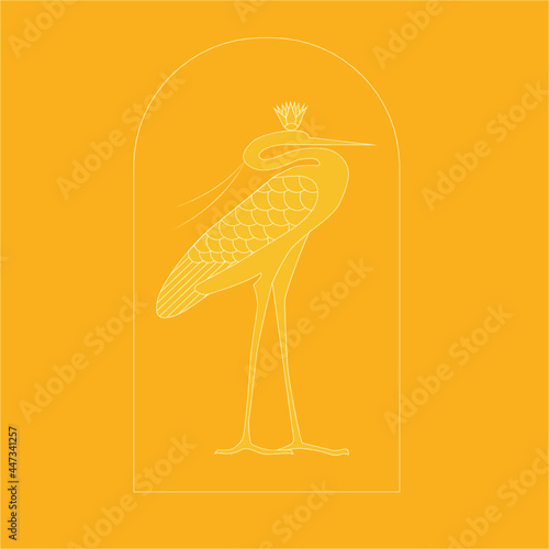Logo in the form of lotuses and an ibis for the beauty or cosmetics industry.
