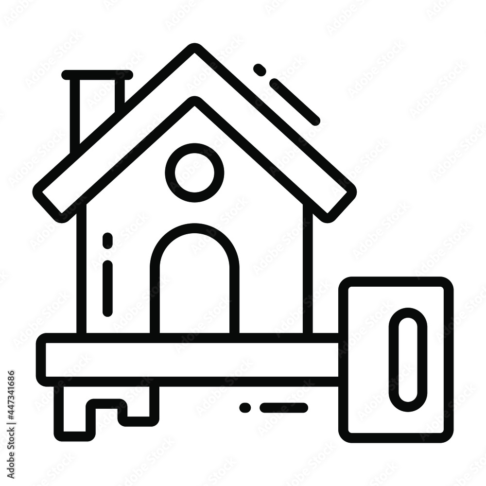 house key trendy icon, line style isolated on white background. Symbol for your web site design, logo, app, UI. house key trendy icon, line style isolated on white background. Symbol for your web site design, logo, app, UI.