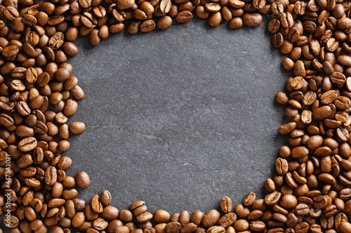 Coffee beans background closeup