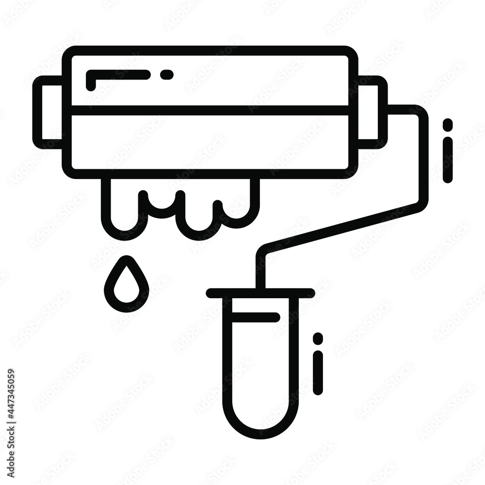 paint roller trendy icon, line style isolated on white background. Symbol for your web site design, logo, app, UI. paint roller trendy icon, line style isolated on white background. Symbol for your web site design, logo, app, UI.