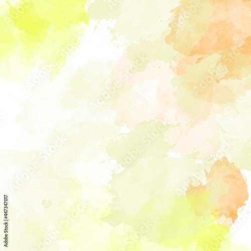 abstract watercolor background with spots of yellow orange color © Yulya