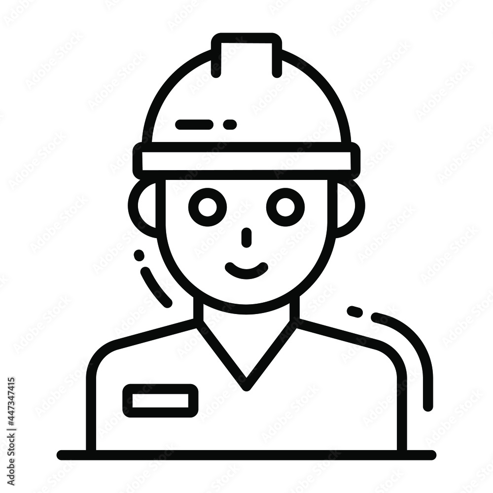 worker trendy icon, line style isolated on white background. Symbol for your web site design, logo, app, UI. worker trendy icon, line style isolated on white background. Symbol for your web site design, logo, app, UI.