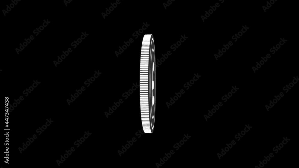 Spinning pound flat coin isolated on black and green background. 4k Spinning pound flat coin isolated on black and green background. 4k