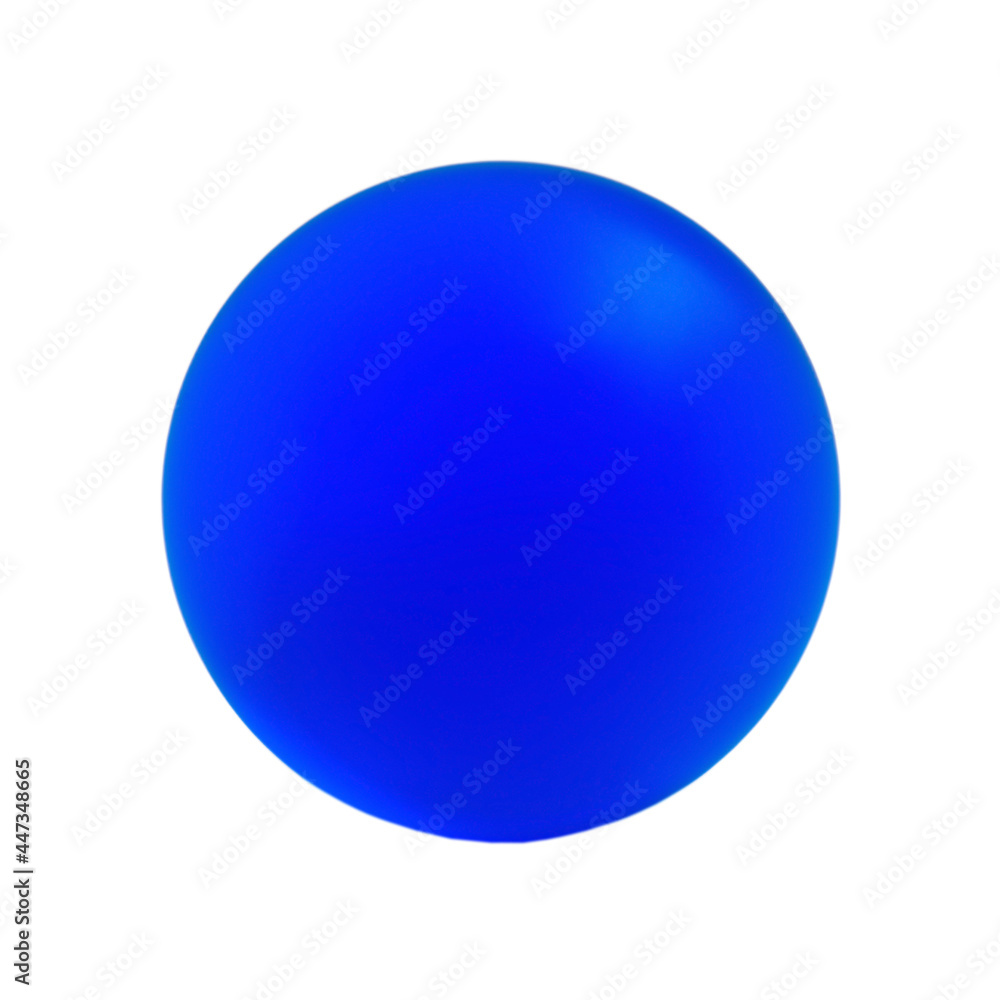 Glossy blue glass ball, isolated on white