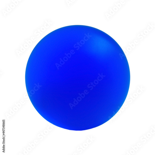 Glossy blue glass ball, isolated on white