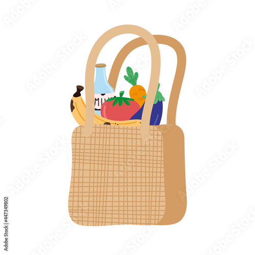 ecology bag with groceries