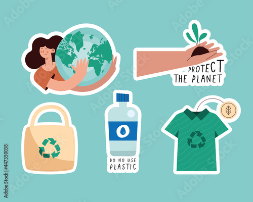 five green lifestyle icons