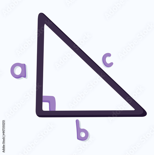 Right triangle on a white background