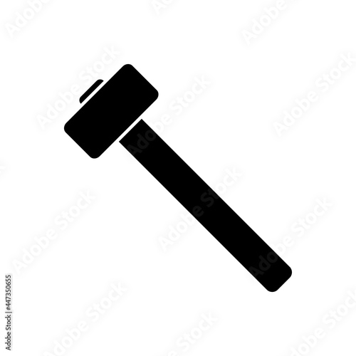 Sledgehammer icon. Black silhouette. Side view. Vector simple flat graphic illustration. The isolated object on a white background. Isolate.