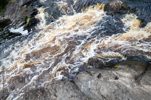 Waterfalls of Ruskeala, fast water with foam
