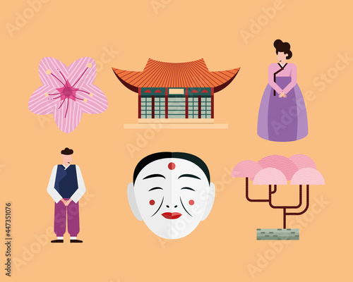 south korean icon set