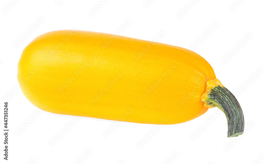 Yellow zucchini vegetable isolated over white background. Courgette.
