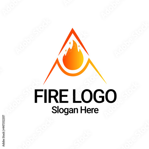 A Letter Fire Logo Design. Business Logo for Fire workers or fire brigade companies.