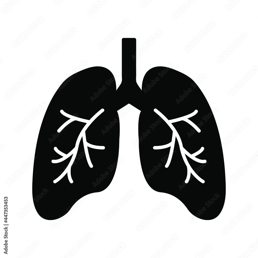 Human lungs icon. Asthma, pneumonia, respiratory diseases clinic logo template color editable Human lungs icon. Asthma, pneumonia, respiratory diseases clinic logo template color editable