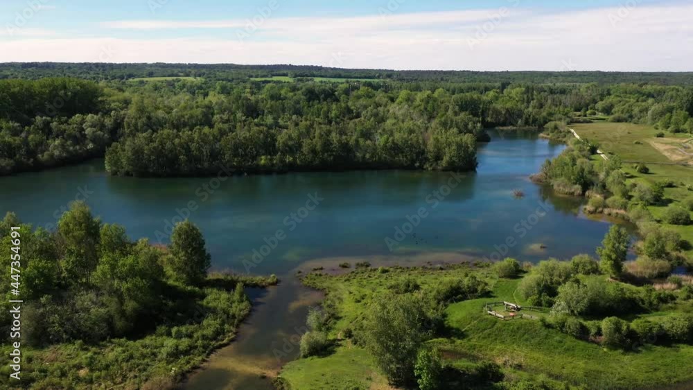 aerial view of episy swamp in seine et marne in france aerial view of episy swamp in seine et marne in france