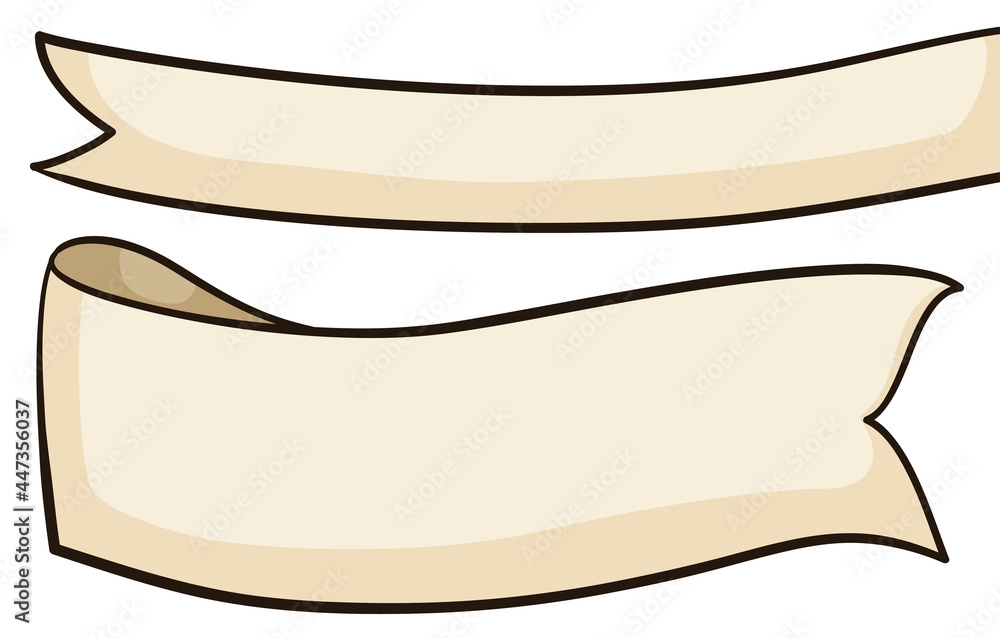Design of pair of ribbons in cartoon style, Vector illustration Design of pair of ribbons in cartoon style, Vector illustration