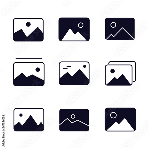 Picture icon set. Picture icon pack symbol vector elements for infographic web