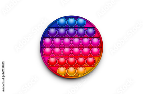 Rainbow Trendy Pop it fidget toy on a empty background. Vector..
