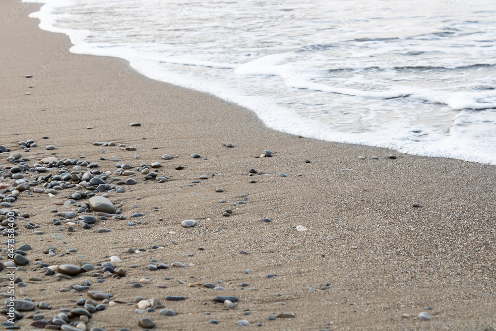 sandy and pebble beach early morning sandy and pebble beach early morning
