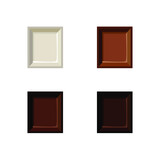 Vector Set of Different Chocolate Cubes Isolated on White Background, White, Milk, Dark and Bitter Chocolate.
