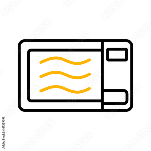 Microwave vector flat icon. Electric kitchen appliance