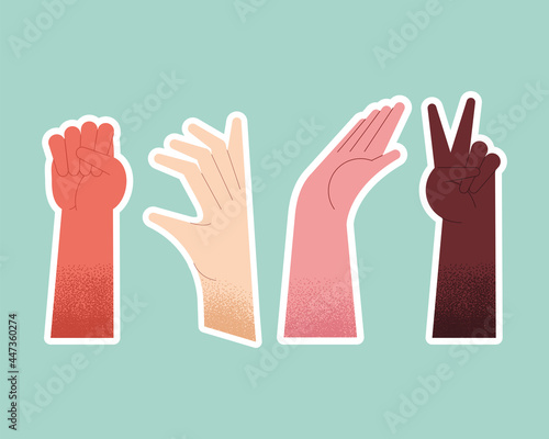 interracial hands humans