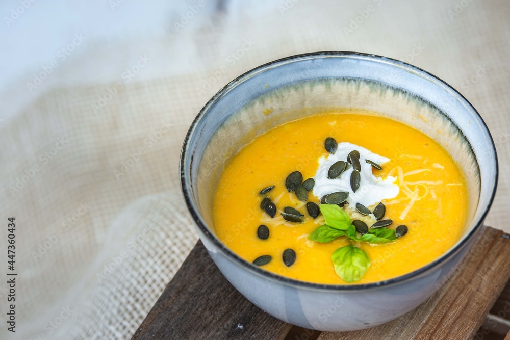 pumpkin soup with sour cream pumpkin soup with sour cream