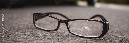 Glasses left on the road