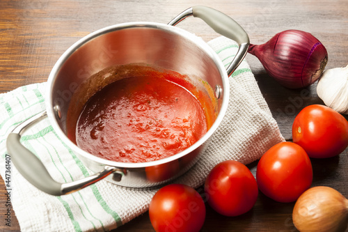 tomato sauce is an inseparable ingredient of many dishes photo