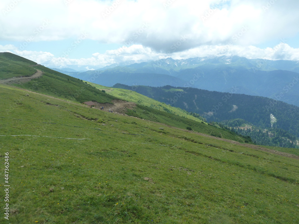 Caucasian mountain landscape in summer Caucasian mountain landscape in summer