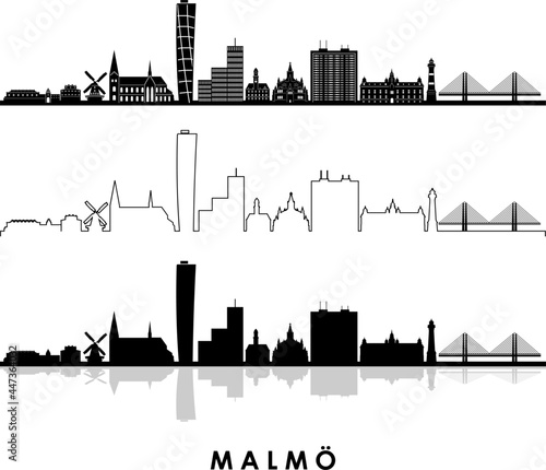 MALMÖ Schweden City Skyline Vector photo