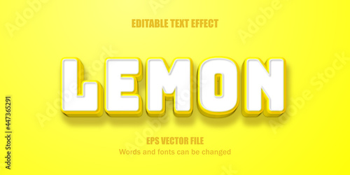 Editable text effect, Lemon text