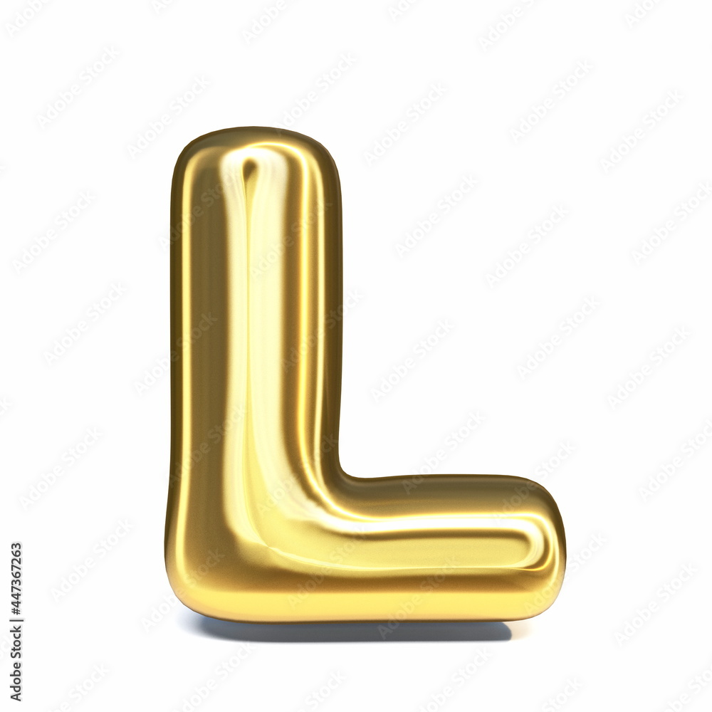 Golden font Letter L 3D Golden font Letter L 3D