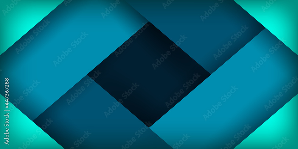 Green vector overlapping layer on dark space for background design