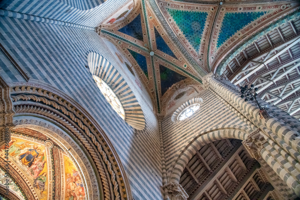 Interior view of Orvieto Cathedral, Italy.