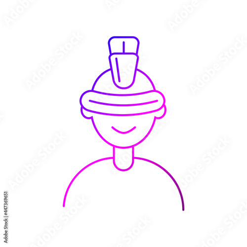 Cyberpunk man with futuristic glasses outline icon. High tech technology