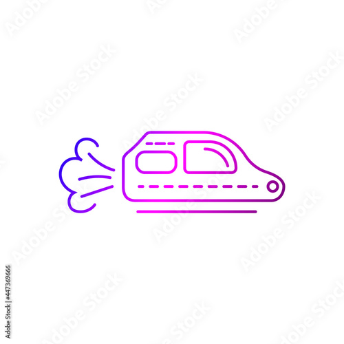 Cyberpunk flying auto outline icon. Futuristic transport. High tech technology