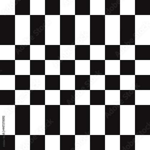 Break chessboard. Vector black and white rectangles and squares chessboard. Checker sample pattern.